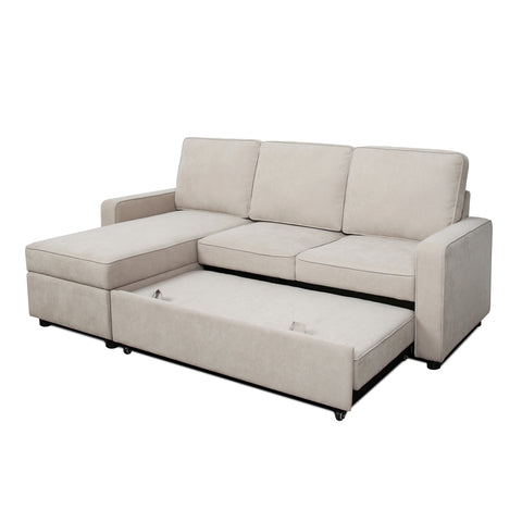 Selene - Corner Sofa Bed in Linen - Pull-out Sofa