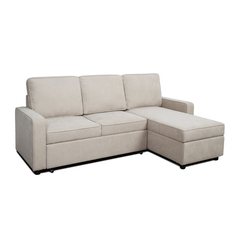 Selene - Corner Sofa Bed in Linen - Pull-out Sofa