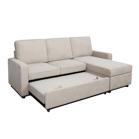 Selene - Corner Sofa Bed in Linen - Pull-out Sofa