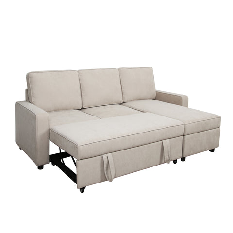 Selene - Corner Sofa Bed in Linen - Pull-out Sofa