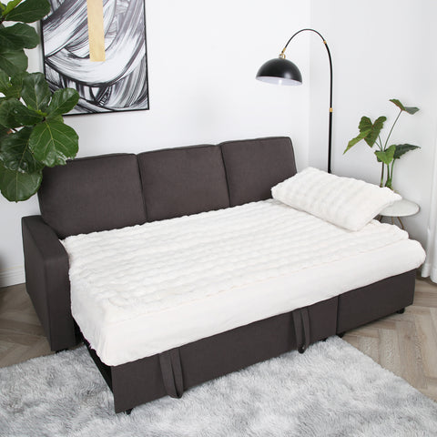 Selene - Corner Sofa Bed in Linen - Pull-out Sofa