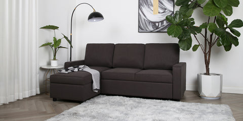 Selene - Corner Sofa Bed in Linen - Pull-out Sofa