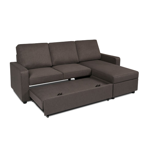 Selene - Corner Sofa Bed in Linen - Pull-out Sofa