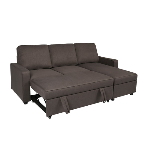 Selene - Corner Sofa Bed in Linen - Pull-out Sofa