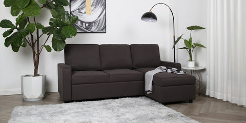 Selene - Corner Sofa Bed in Linen - Pull-out Sofa