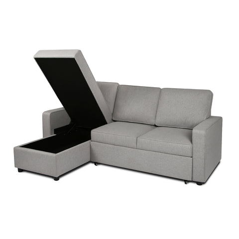 Selene - Corner Sofa Bed in Linen - Pull-out Sofa