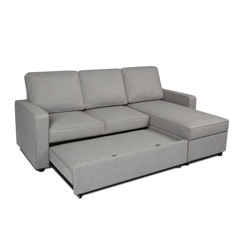 Selene - Corner Sofa Bed in Linen - Pull-out Sofa