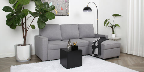 Selene - Corner Sofa Bed in Linen - Pull-out Sofa