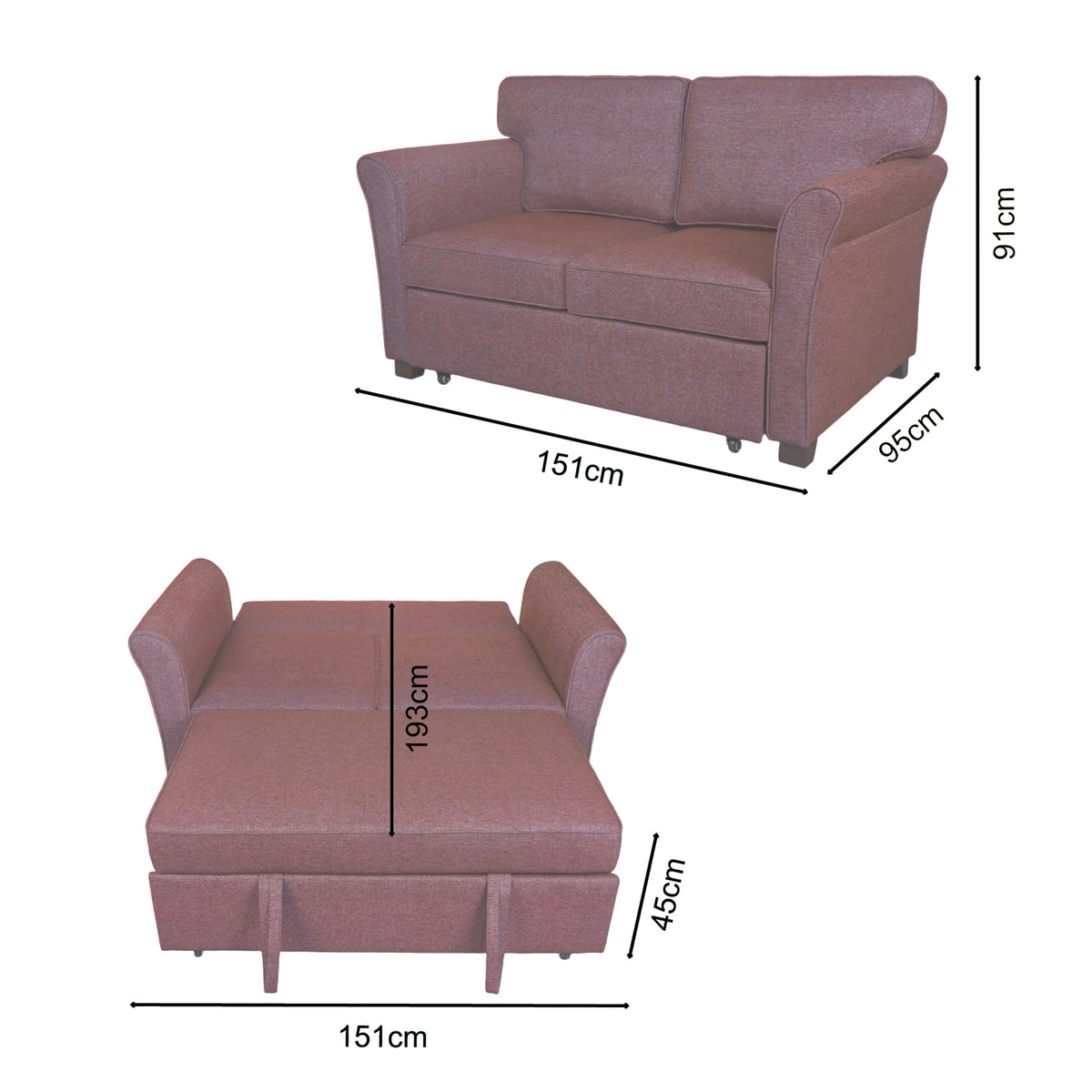 Sandford 2 Seater Sofa Bed