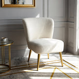 Shaun - Boucle Armchair with Golden Legs - Cream
