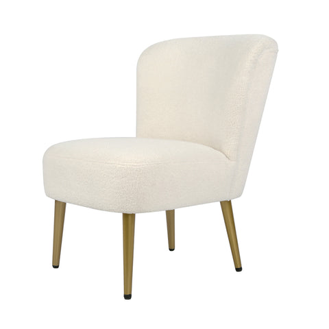 Shaun - Boucle Armchair with Golden Legs - Cream