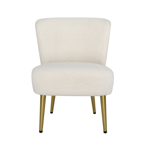 Shaun - Boucle Armchair with Golden Legs - Cream