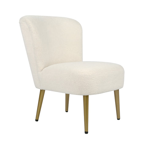 Shaun - Boucle Armchair with Golden Legs - Cream