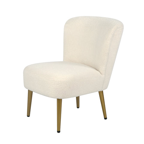 Shaun - Boucle Armchair with Golden Legs - Cream