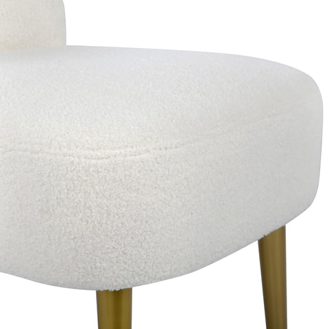 Shaun - Boucle Armchair with Golden Legs - Cream