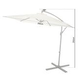SYROS - Parasol 3m with LED Lamps