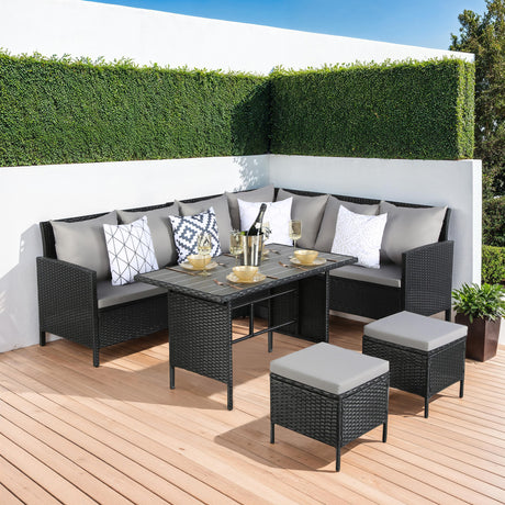 Thalia - Rattan Corner Sofa Set - 8 Seats