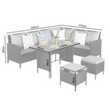 Thalia Corner Sofa Set - Polywood Top with Extra Cushions