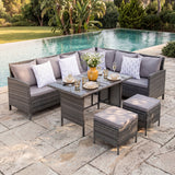 Thalia Corner Sofa Set - Glass Top with Extra Cushions