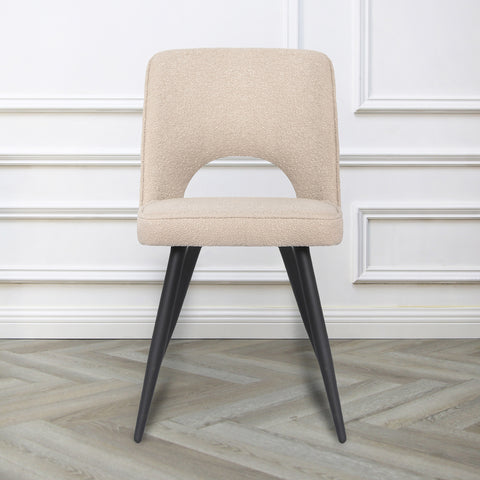 Thetis - x2 Boucle Dining Chairs - Teddy Fabric