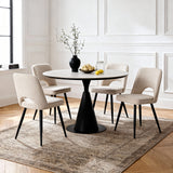 Thetis - x2 Boucle Dining Chairs - Teddy Fabric
