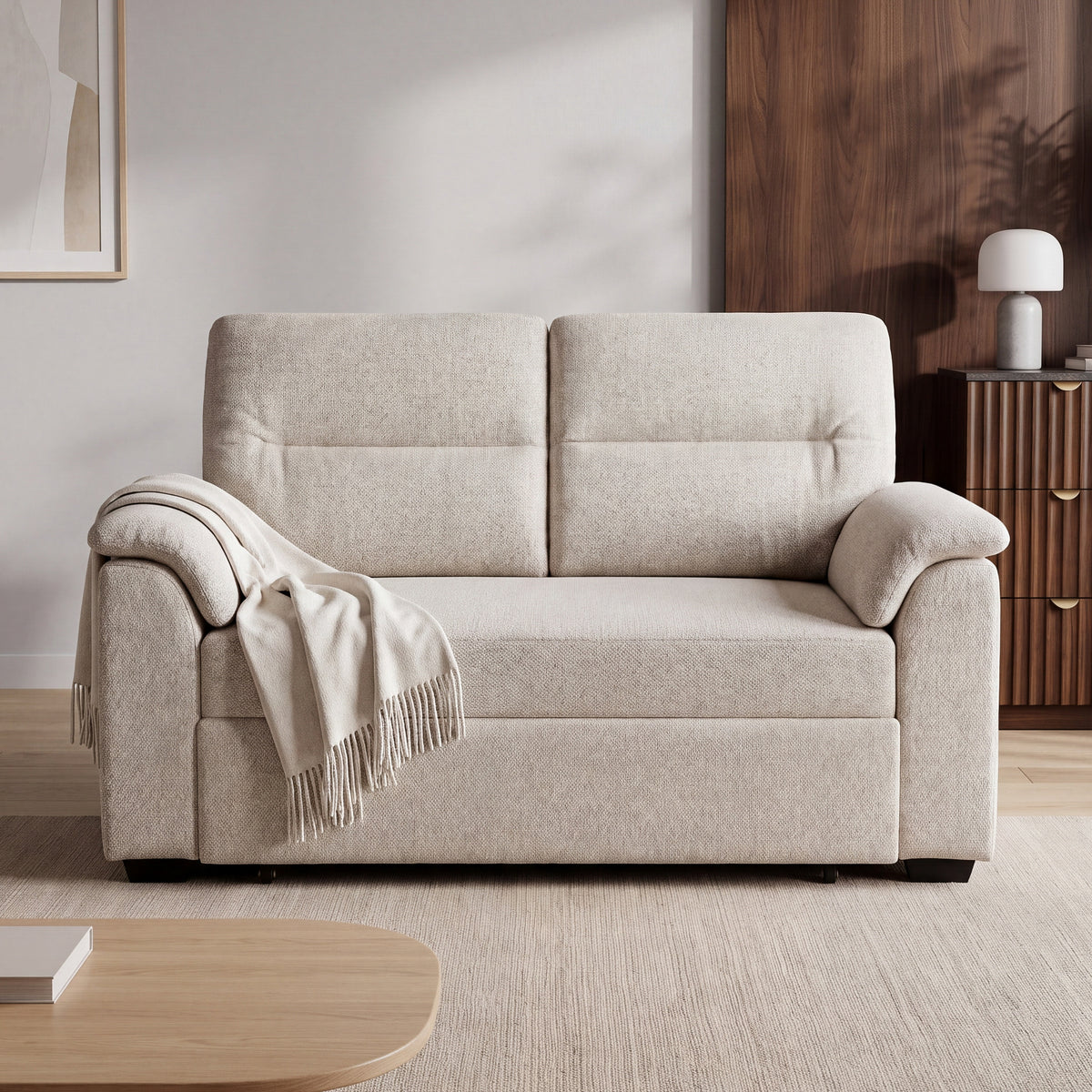 Tivoli 2 Seater Pull Out Sofa Bed Sand