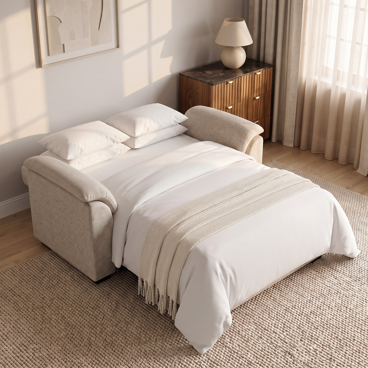 Tivoli 2 Seater Pull Out Sofa Bed Sand