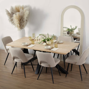 Triton Rectangular Oak-Effect Dining Table – 6 Seater, 180×95 cm