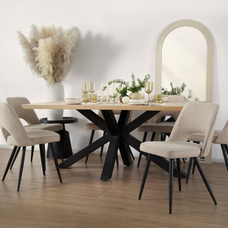 Triton - Oak Effect Rectangular Dining Table – 6 Seater (180 × 95 cm)