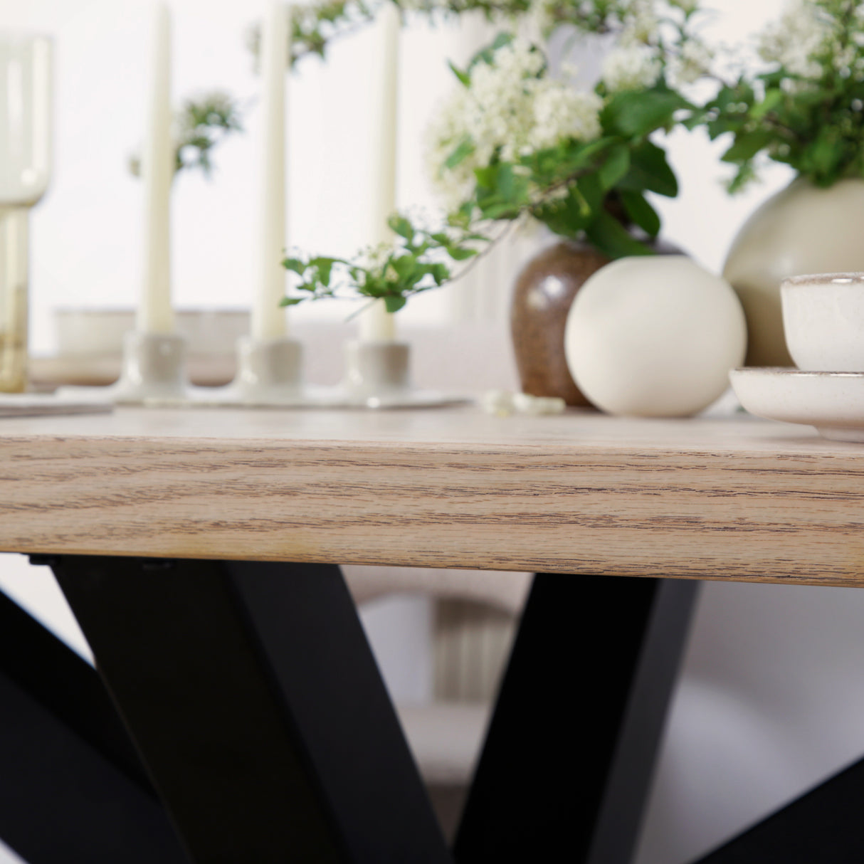 Triton - Oak Effect Rectangular Dining Table – 6 Seater (180 × 95 cm)