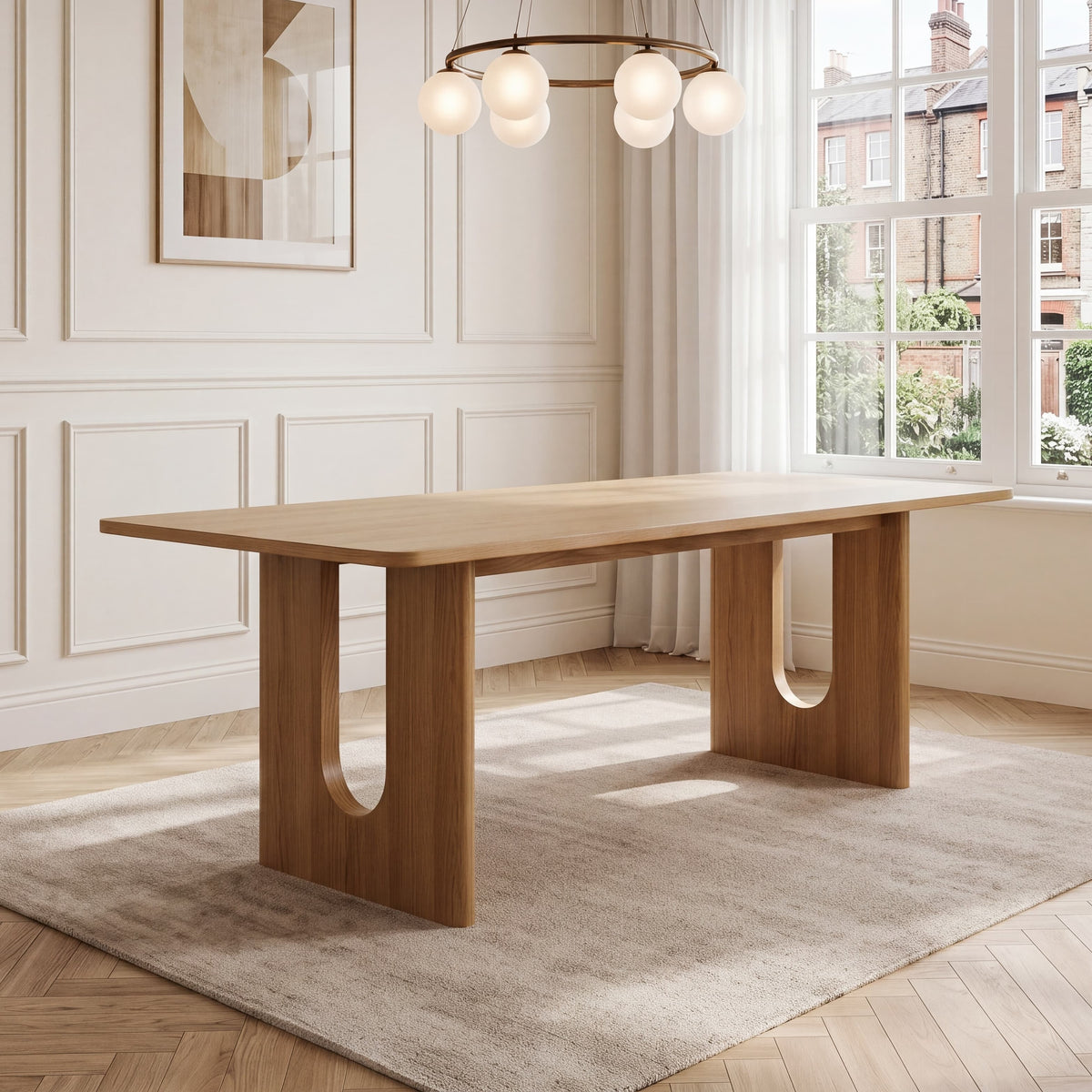Umberto Washed Oak Dining Table - 6 Seater