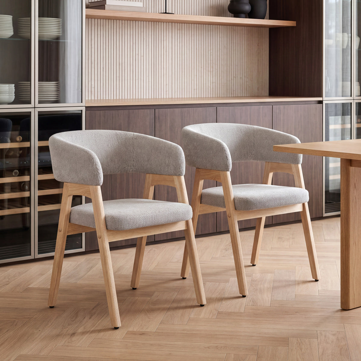 Viola Set of 2 Beige Fabric Dining Chairs