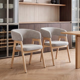 Viola Set of 2 Beige Fabric Dining Chairs