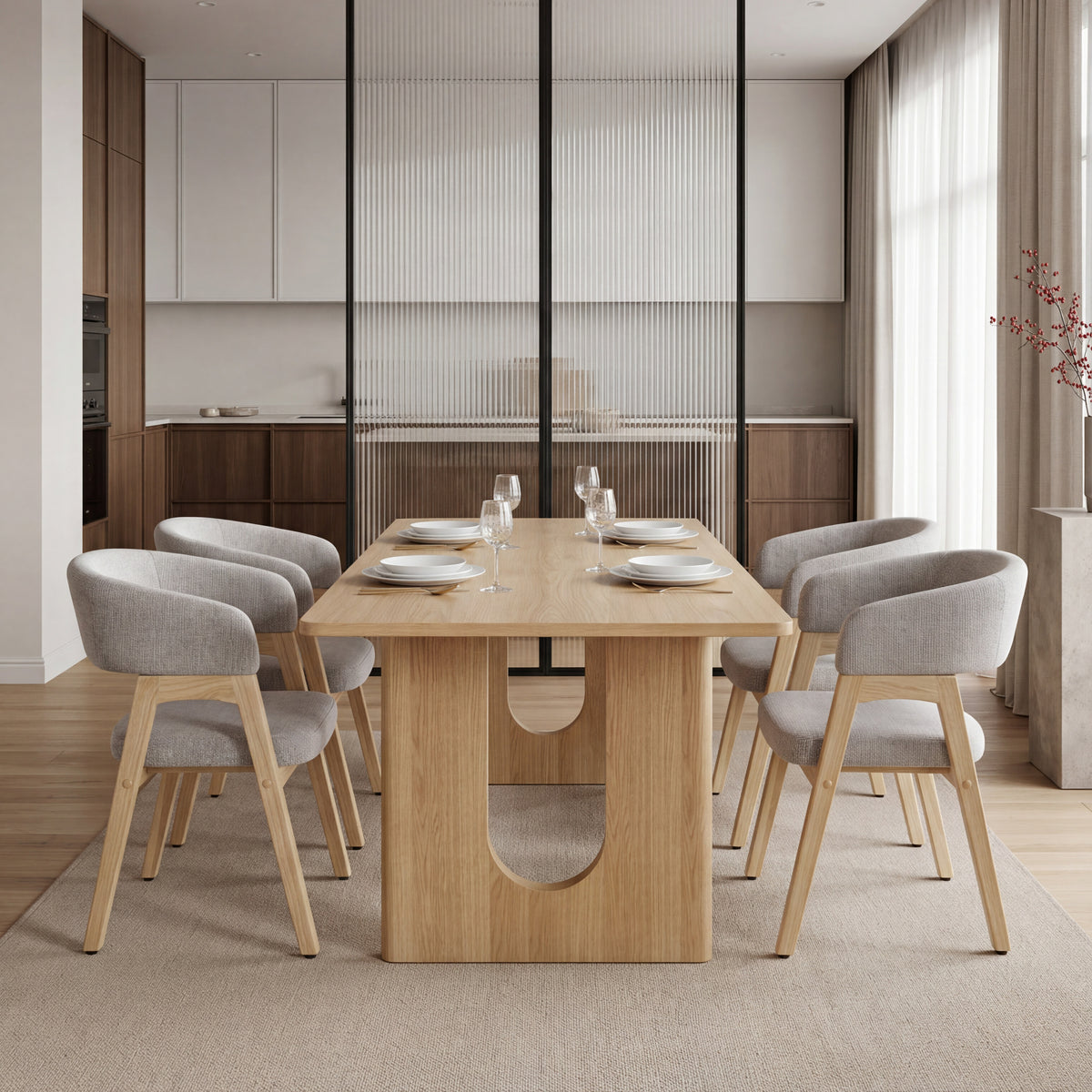 Viola Set of 2 Beige Fabric Dining Chairs