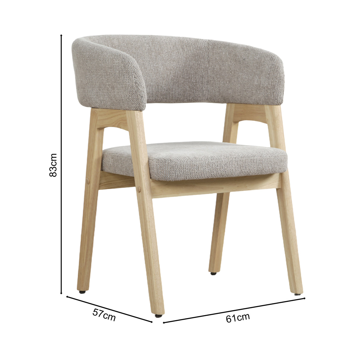 Viola Set of 2 Beige Fabric Dining Chairs