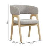 Viola Set of 2 Beige Fabric Dining Chairs