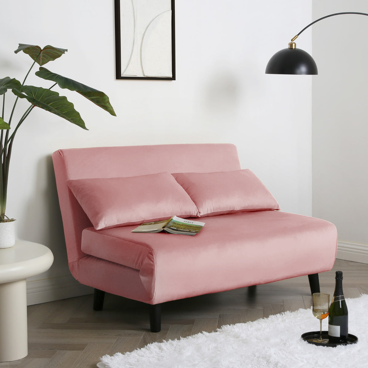 Aurora - Small Double Sofa Bed in Velvet - 2 Seater