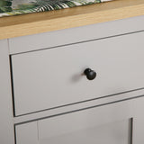 Wiltshire 2-Door Sideboard - Grey with Wooden Top