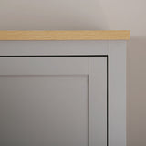 Wiltshire - Double Wardrobe - Grey with Wood-effect Top