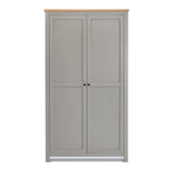 Wiltshire - Double Wardrobe - Grey with Wood-effect Top