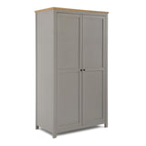 Wiltshire - Double Wardrobe - Grey with Wood-effect Top