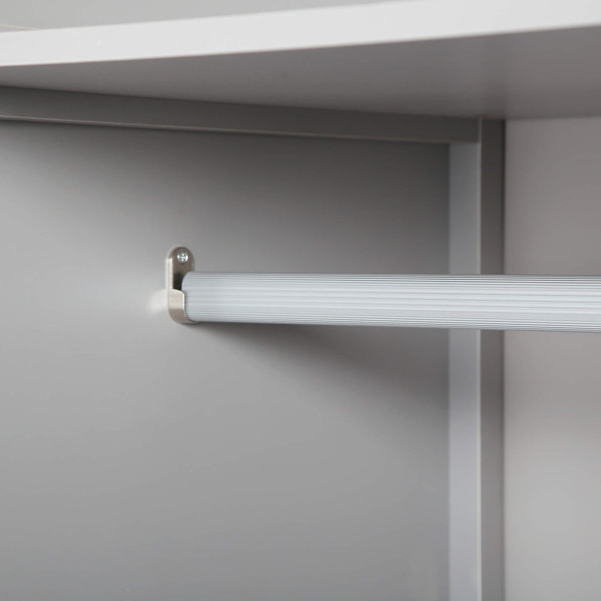 Wiltshire - Double Wardrobe - Grey with Wood-effect Top