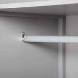 Wiltshire - Double Wardrobe - Grey with Wood-effect Top