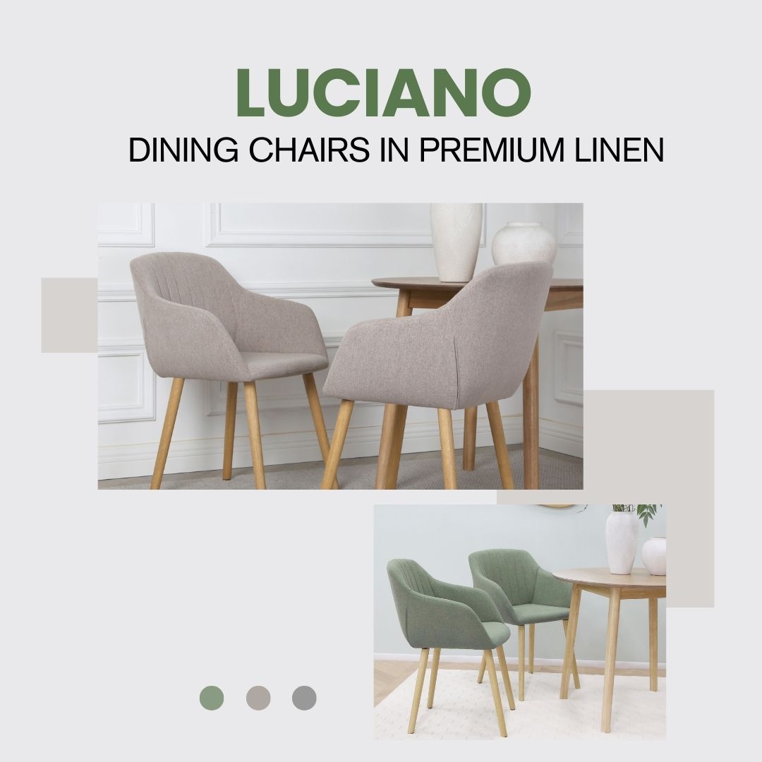Luciano - Dining Chairs in Premium Textured Linen (Set of 2)