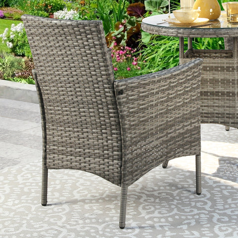 Judas 2-Seater Garden Bistro Set for Patio in Rattan