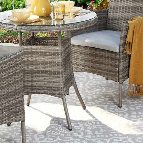 Judas 2-Seater Garden Bistro Set for Patio in Rattan