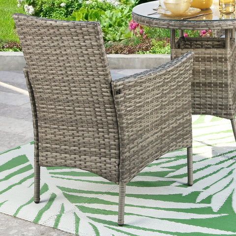 Judas 2-Seater Garden Bistro Set for Patio in Rattan