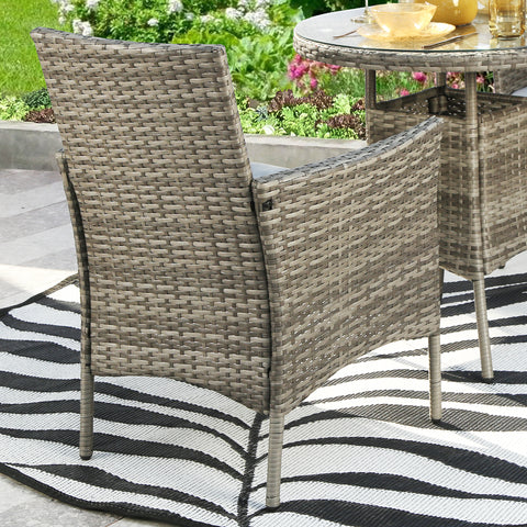 Judas 2-Seater Garden Bistro Set for Patio in Rattan