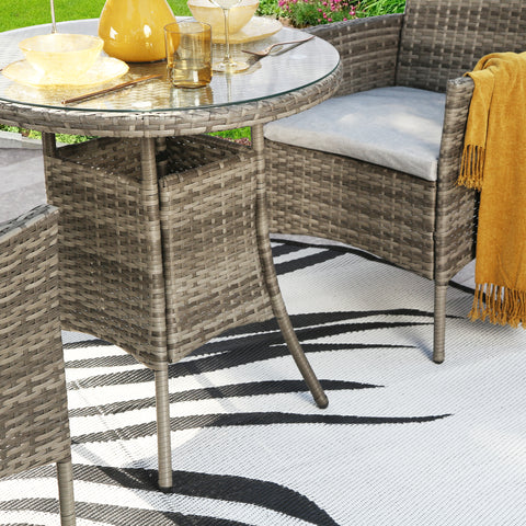 Judas 2-Seater Garden Bistro Set for Patio in Rattan