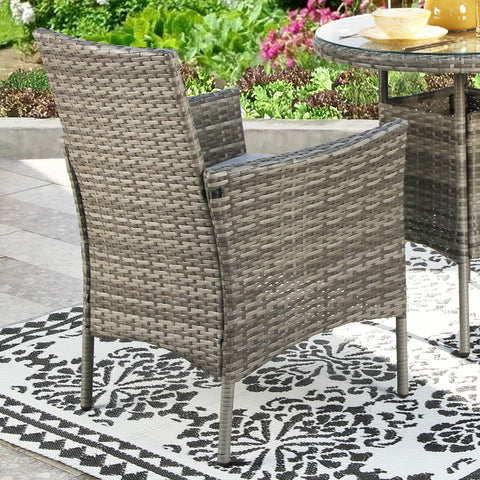 Judas 2-Seater Garden Bistro Set for Patio in Rattan